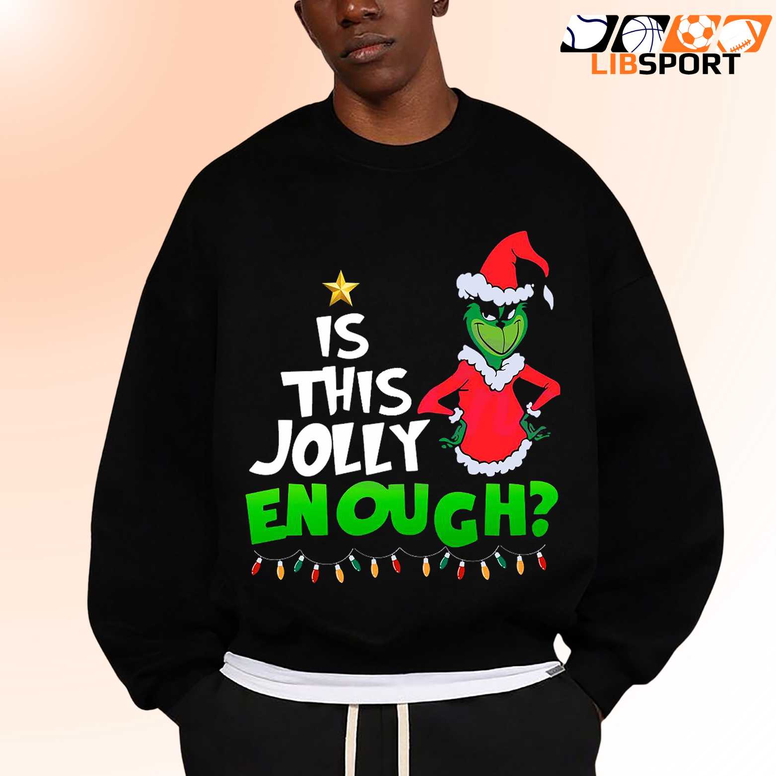 Grinch T Shirt, Santa Is This Jolly Enough Funny Christmas Unisex Tee